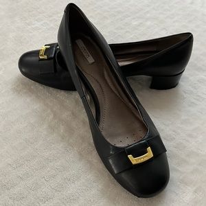 Geox mid heels black shoes size 39 Eu (8.5 US)
